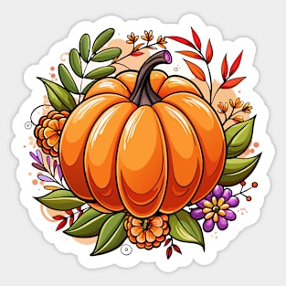 Fall Season Pumpkin Sticker